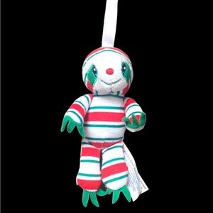 Build A Bear Small Peppermint Twist Christmas Sloth 6 inches Ornament Decor